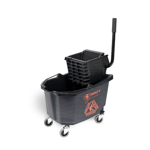 SSS EarthCare PCR HD Side Press Wringer Bucket Combo, 35 Qt., Black, 1/Cs.