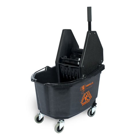 SSS EarthCare PCR HD Down Press Wringer Bucket Combo, 35 QT, Black, 1/Cs.