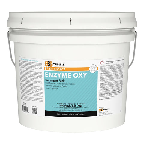 SSS Bright Force Enzyme Oxy Detergent Pack, 250/cs.