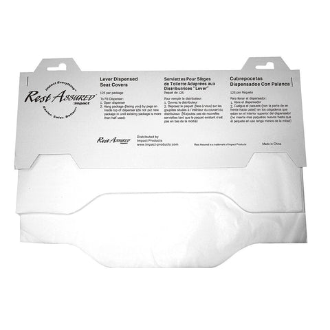 IMP Rest Assured™ Lever Dispensed Seat Covers, 24/125, 3000/Cs