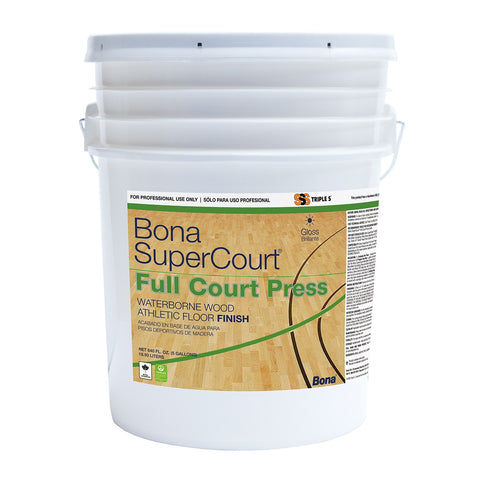 Bona-SSS SuperCourt Full Court Press Waterborne Athletic Wood Floor Finish, 1/5 Gal.