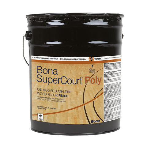 Bona-SSS SuperCourt OMU Poly 500/43 Athletic Wood Floor Finish, Gloss, 1/5 Gal.