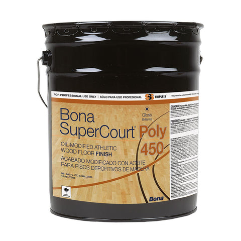 Bona-SSS SuperCourt OMU Poly 450/50 Athletic Wood Floor Finish, Gloss, 1/5 Gal.