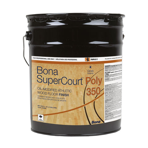Bona-SSS SuperCourt OMU Poly 350/55 Athletic Wood Floor Finish, Gloss, 1/5 Gal.