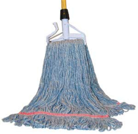 SSS Launder-Rite 1-1/4" Looped-End Wet Mop, Lg, Blue, 12/Cs.