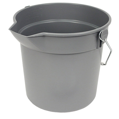 SSE Deluxe Heavy-Duty Sanitizer Bucket, 10 Qt., Gray, 12/Cs.
