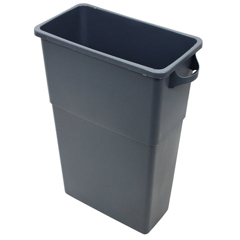 SSE Thin Bin Refuse Container, 23 Gal., Gray, 4/Cs.