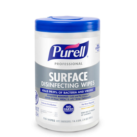 PURELL® Professional Surface Disinfecting Wipes, 6/110 CT