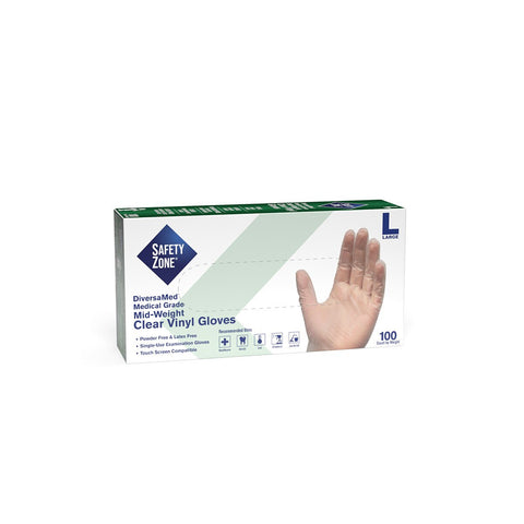 SZ Vinyl Exam Gloves 1C, PF, X?Large, 10/100