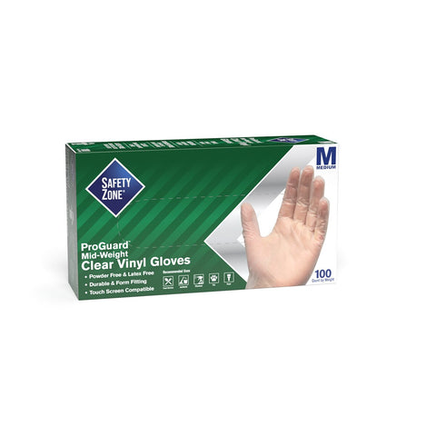 SZ Vinyl G. P. Gloves, PF, Medium, 10/100