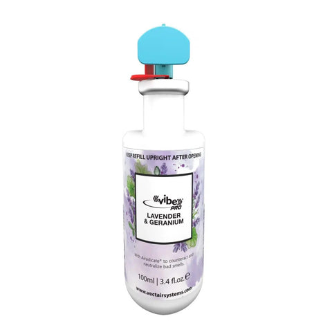 Vectair Vibe Pro Refill, Lavender & Geranium, 100mL, 4/Cs.