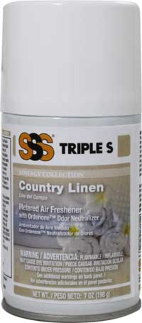 SSS SYNERGY Metered Air Freshener, Country Linen, 7 oz., 12/cs
