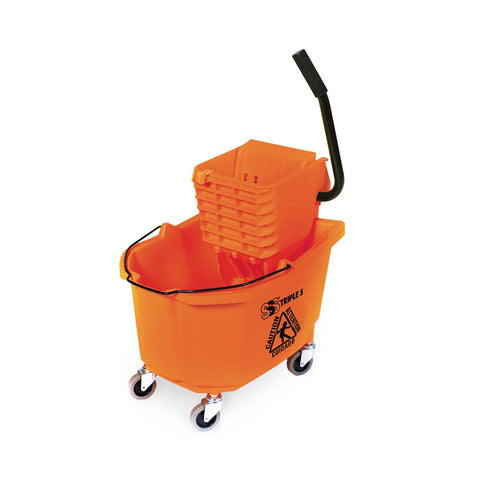 SSS HD Side Press Wringer Bucket Combo, 35 Qt., Orange, 1/Cs.