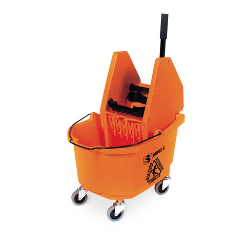 SSS HD Down Press Wringer Bucket Combo, 35 Qt., Orange, 1/Cs.
