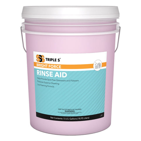 SSS Bright Force Rinse Aid, 1/5 Gal.