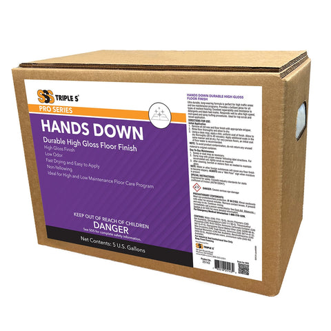 SSS Hands Down Durable High Gloss Floor Finish, 1/5 Gal. BIB