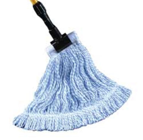 SSS Value Plus Blue & White Looped-End Finish Mop, Medium, Blue & White, 1-1/4" HB, 12/cs