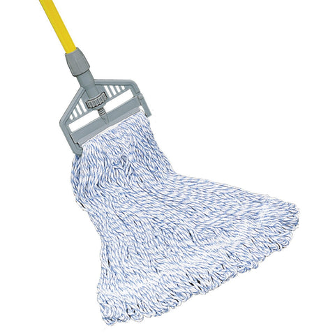 SSS Finish Wet Mops ? Blue/Wht Med, 12/Cs.
