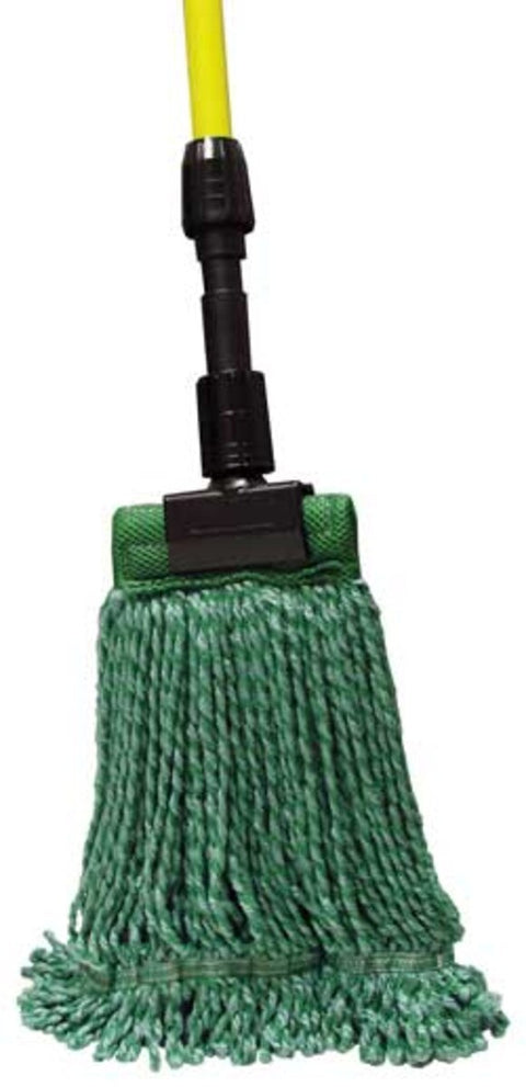  
SSS MicroTec 4-Ply Looped-End Wet Mop, 5" HB, Green, Medium, 12/Cs.