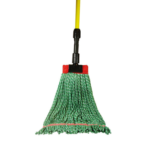  
SSS MicroTec 4-Ply Looped-End Wet Mop, 5" HB, Green, Large, 12/Cs.