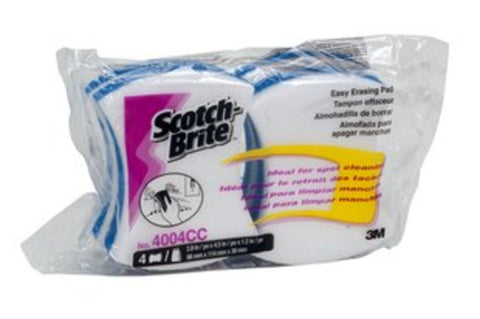3M Scotch-Brite Easy Erasing Pad, 2.8" x 4.5" x 1.2", 4/bag, 3 bags/Cs.