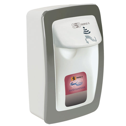 SSS FoamClean Collections TouchFree M-Style Enhanced Profile Dispensers, White w/Gray Trim, 1000-1250 mL, 6/Cs.