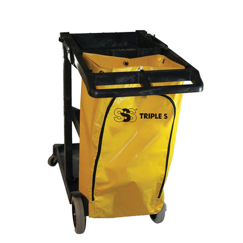 SSS Janitor Cart, Dark Grey w/SSS Yellow Bag, 1/Ea.