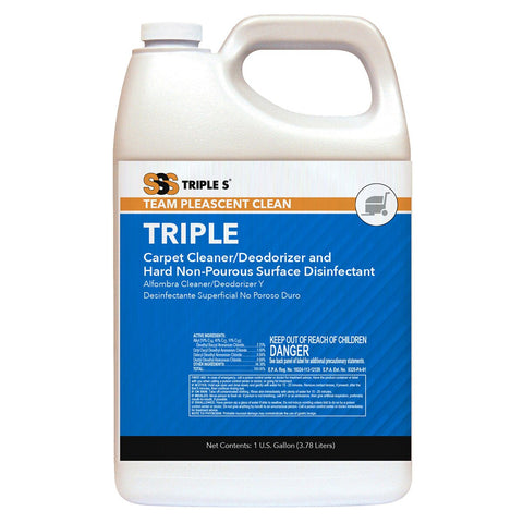 SSS Triple Carpet Cleaner/Deodorizer & Hard Non-Porous Surface Disinfectant, 4/1 Gal.