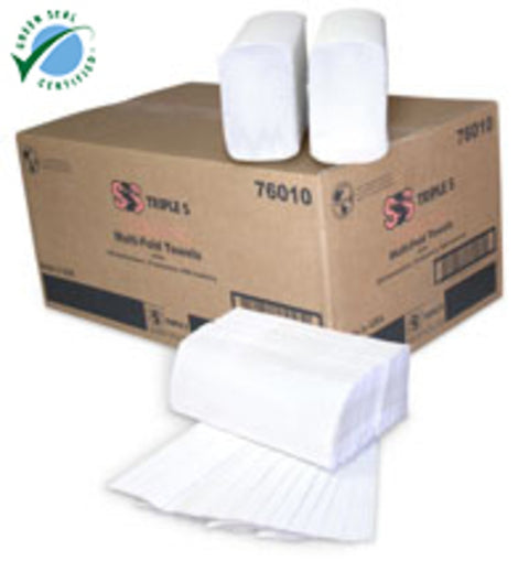 SSS Sterling Multi-Fold Towels, White, 16/250, 4000 sheets, 9-1/4" X 9-1/2"