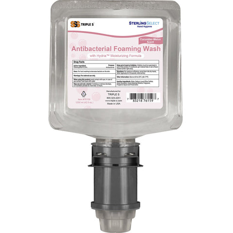 SSS Sterling Select Antibacterial Foaming Wash, Fresh Scent, 1,250 mL, 4/Cs.