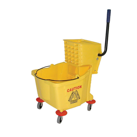 GS Side Press Wringer Bucket Combo 26-32QT, Yellow, 1/Cs